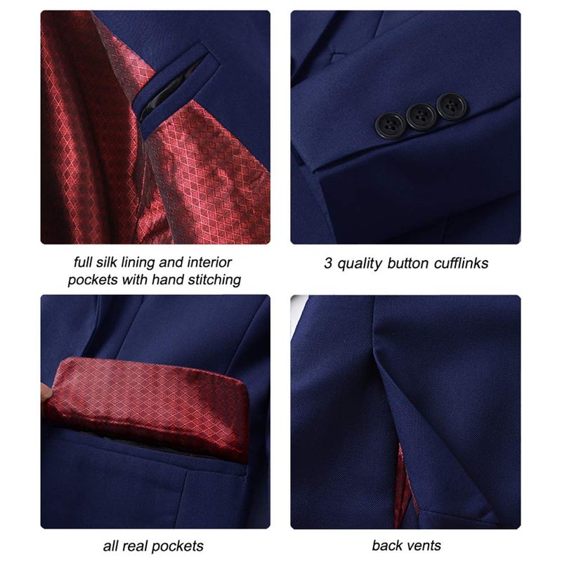 Visaccy Blazer for Boys Classic Navy Blazer Toddler Formal Suit Size 12 - Image 3